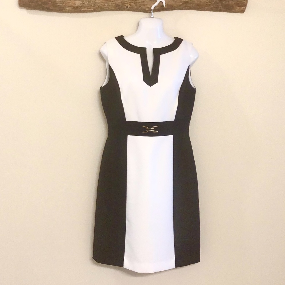 NWT Tahari Black and White Dress Size 8